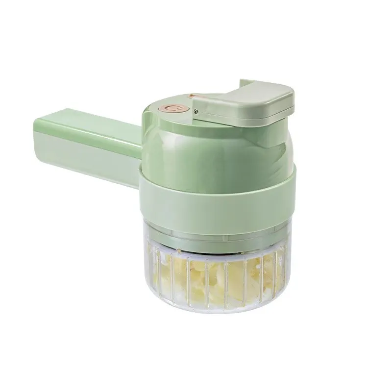 Cordless Electric Vegetable Chopper & Meat Grinder – 4-in-1 Handheld Mini Food Processor, USB Rechargeable Garlic Mincer Masher for Baby Food, Onion, Ginger, Chili